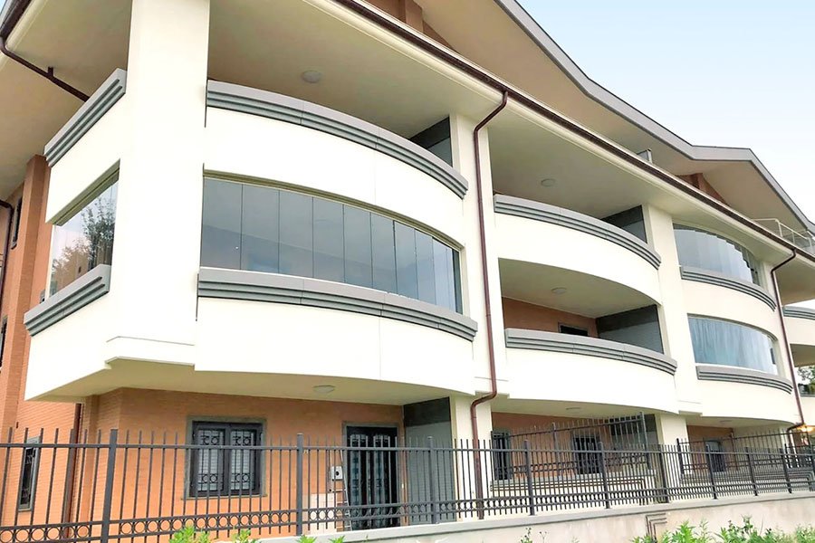 vetrate panoramiche curve