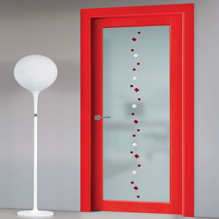 Porta in vetro laccata in rosso Bertolotto